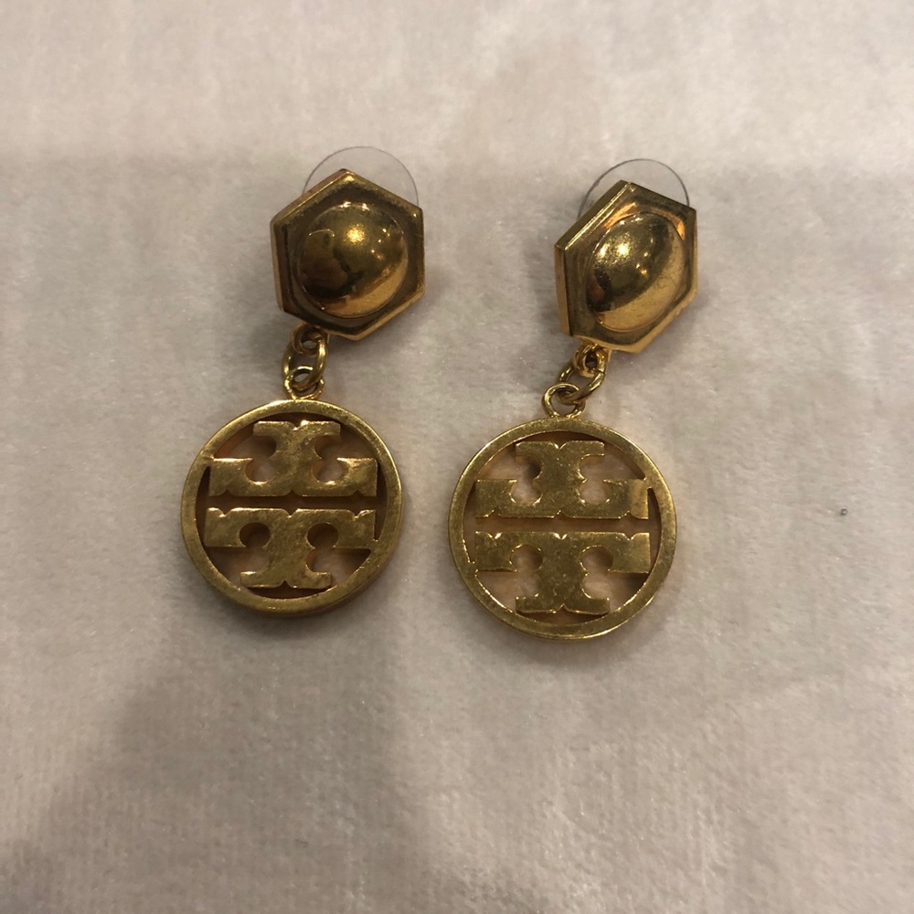 Tory Burch Gold Hexagon Drop Earrings